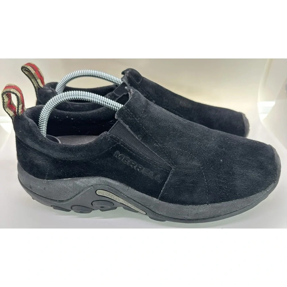Merrell Jungle Moc Mens Sz 7 Midnight Black Suede Slip On Shoes Hiking Gorpcore